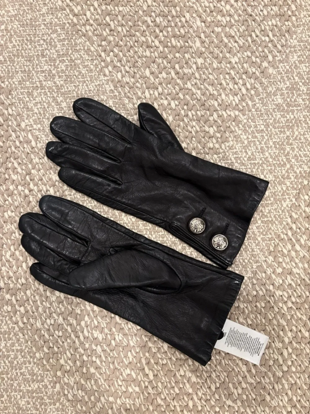 Michael Kors black leather gloves